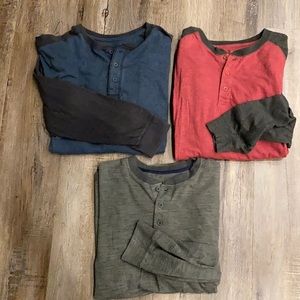 Three Redhead long sleeve henley bundle